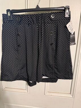 Robert Louis Black Printed High-Waist Button Front Women’s Shorts